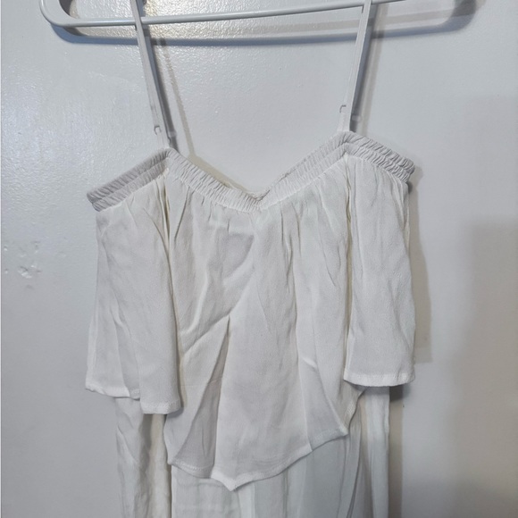 Size M white smocked Noisy May ruffled spaghetti strap romper - Picture 1 of 10